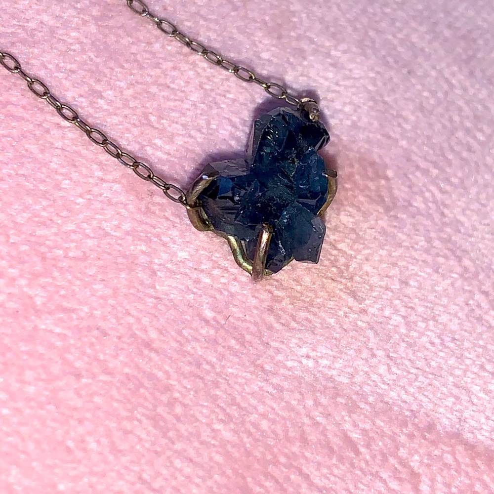 Alexis Russell Blue Sapphire Rough Cut Necklace